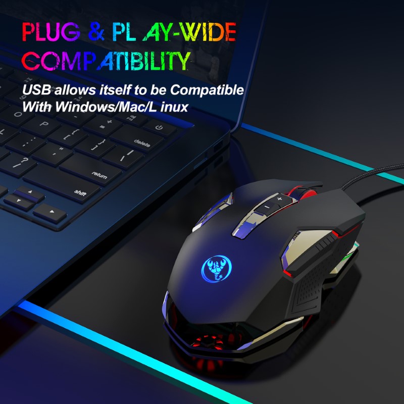 Chuột LED RGB 8000DPI Gaming Mouse HXSJ X200 - hàng nhập khẩu