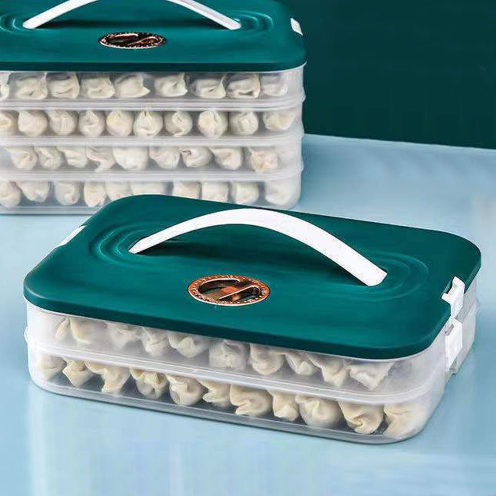 Large Dumpling Storage Container Stackable 4 Layer for Fish Eggs Pastries