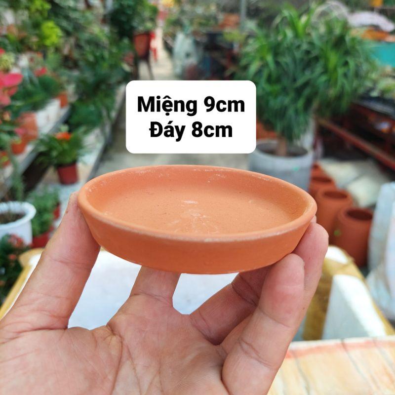 Chậu đất nung Bình Dương - Dĩa lót chậu, miệng dĩa 9cm, dáy dĩa 8cm