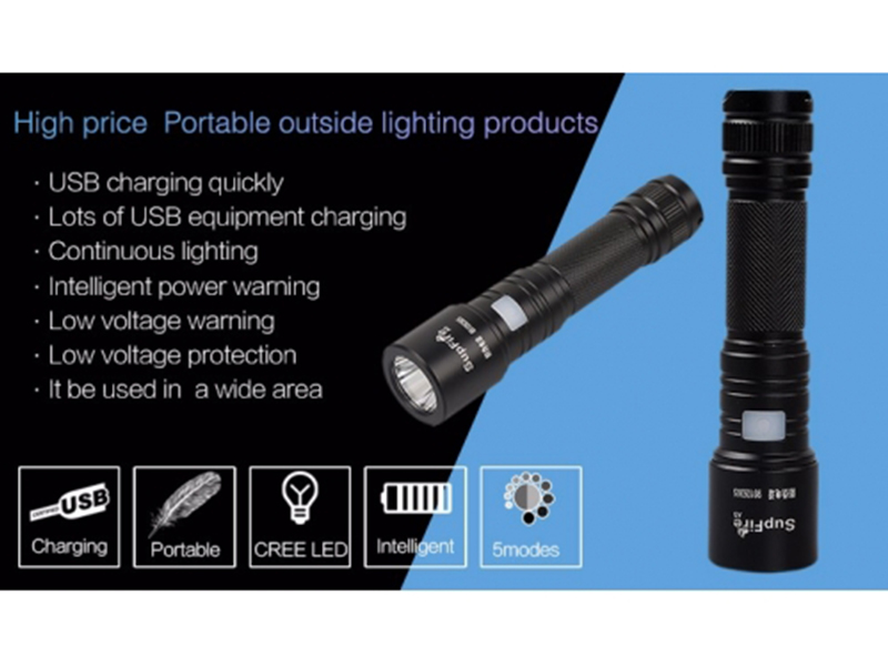 Đèn pin led siêu sáng Supfire A2 pin Lithium, sạc USB ( Hàng Chính Hãng )