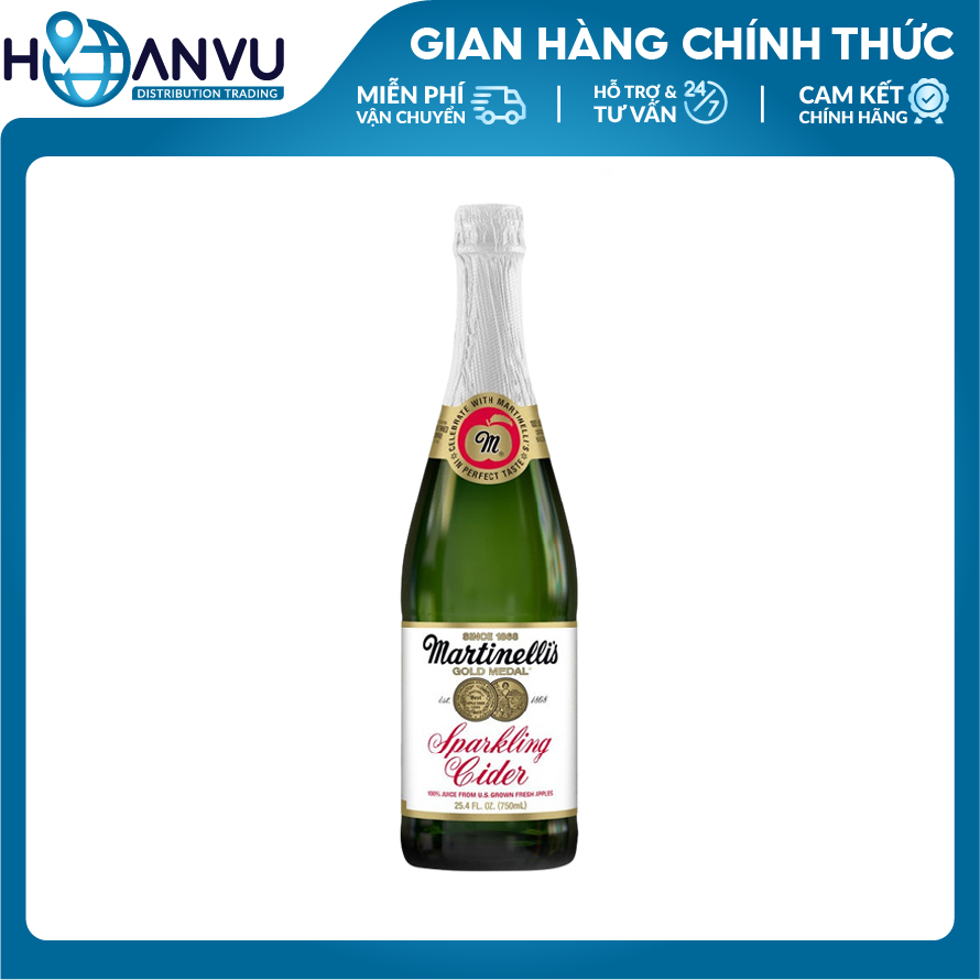 Nước Ép Táo Xanh Martinelli's Sparkling Cider Apple (750ml) 03/2025