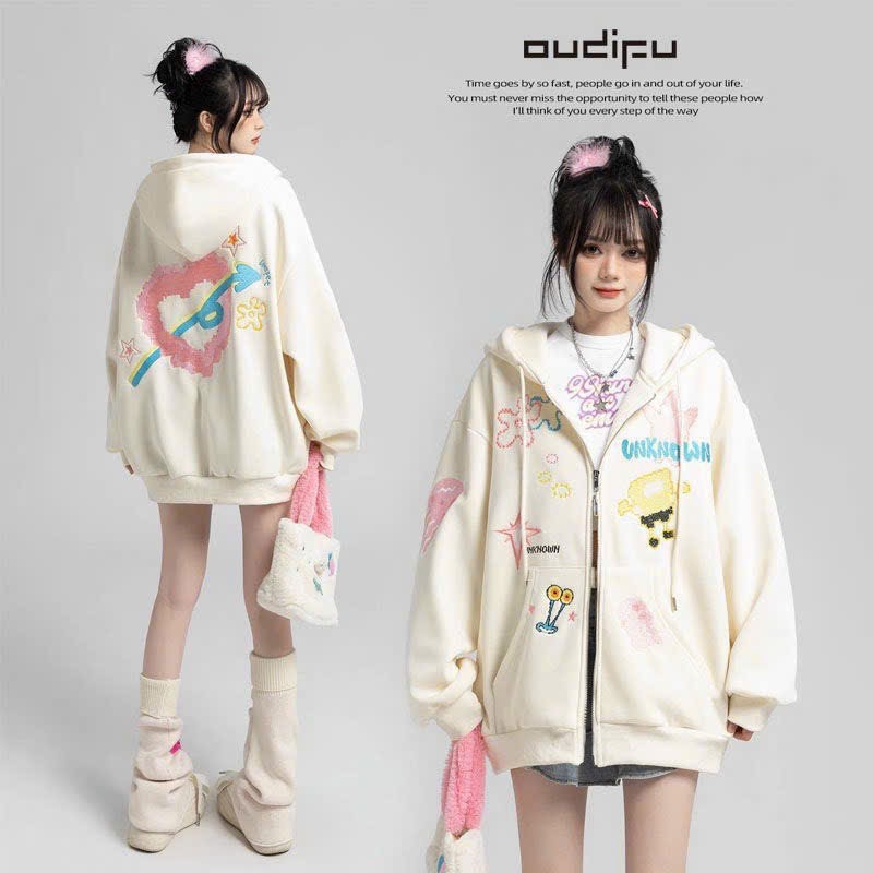 áo khoác hoodie zip nam nữ Thời Trang Thường Ngày Hàn Quốc 2024 NEW Phong cách Độc đáo dây kéo LOCAL unisex ulzzang