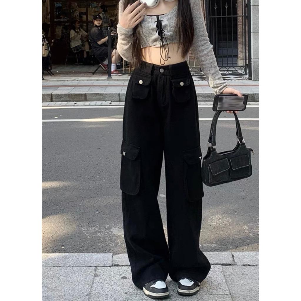 Quần kaki Cargo dài suông ống rộng 4 túi hộp màu trơn form nam nữ unisex - Quần baggy kaki style Ulzzang