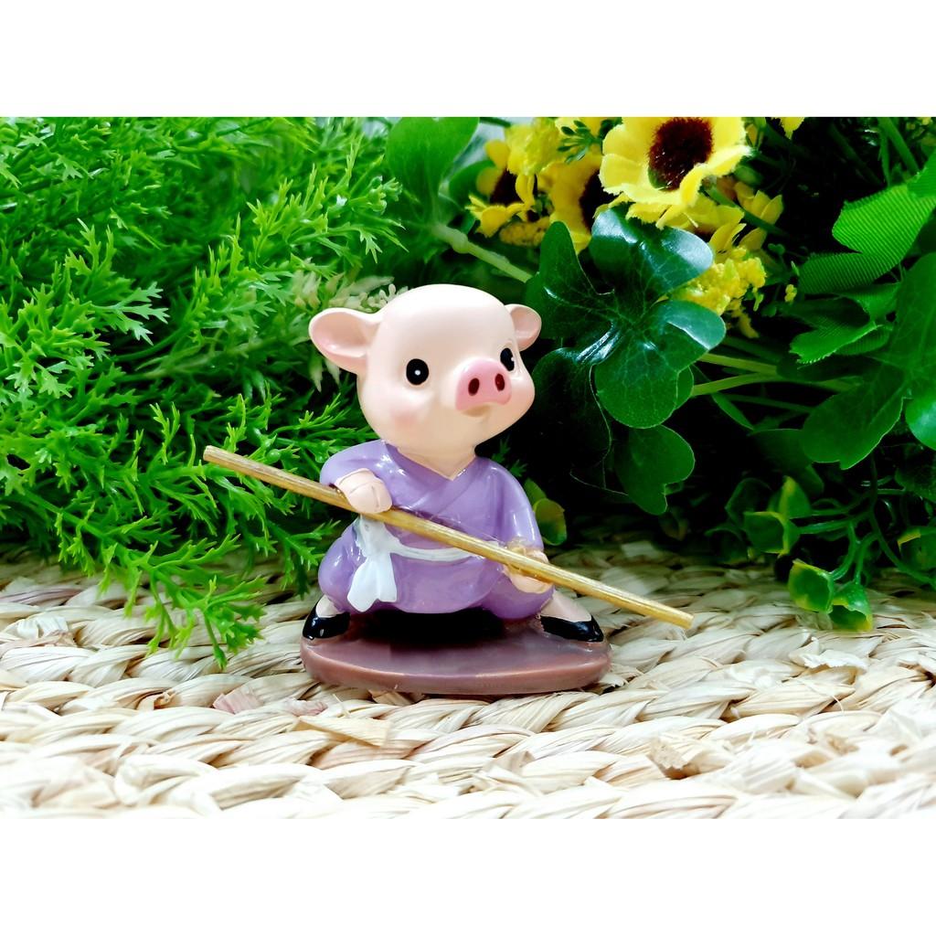 Bộ 4 tượng Heo múa gậy tuyệt đẹp