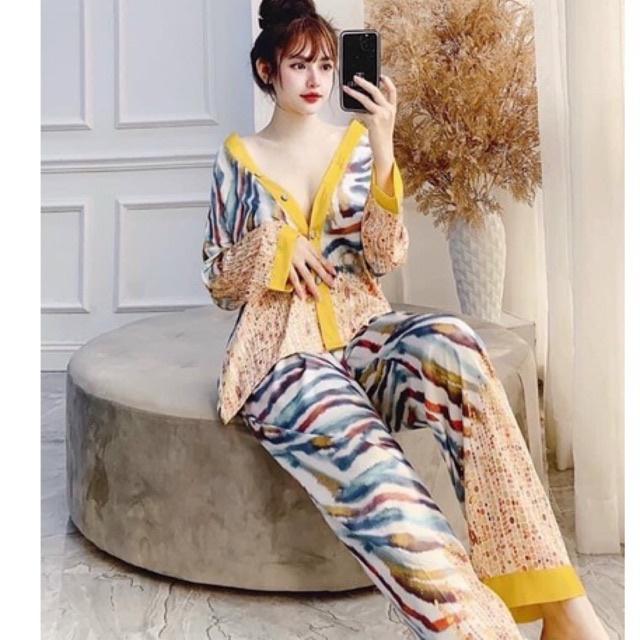Bộ Đồ Mặc Nhà ️Đồ Ngủ Pijama Lụa Cao Cấp Siêu Mát Mềm Mịn - ELSA