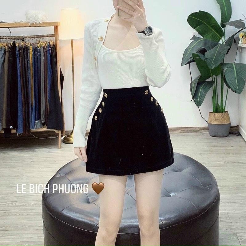 CHÂN VÁY NHUNG ĐÍNH