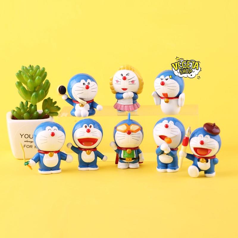 Mô hình Doraemon Doremon - Trọn bộ 8 Mô hình các tư thế Doremon Doraemon và bảo bối - Cao khoảng 6cm