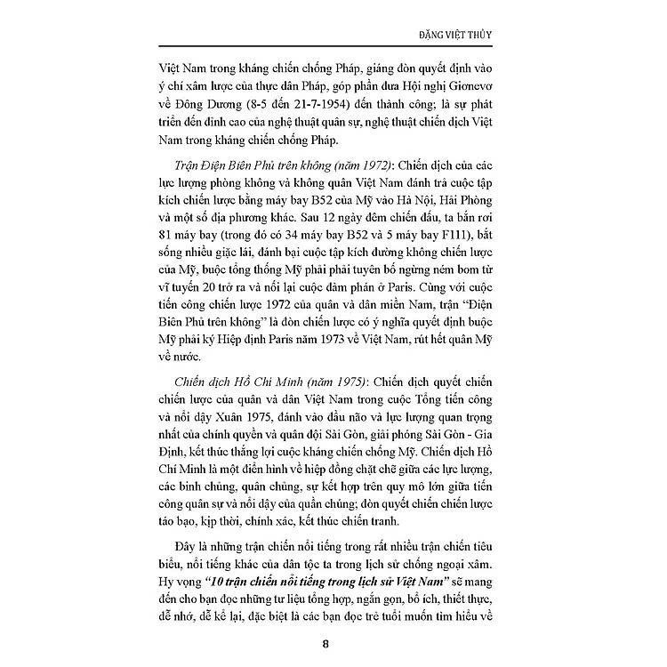 Sách - 10 Trận Đánh Nổi Tiếng Trong Lịch Sử Việt Nam - Đại Tá Đặng Việt Thủy - VIETNAMBOOK