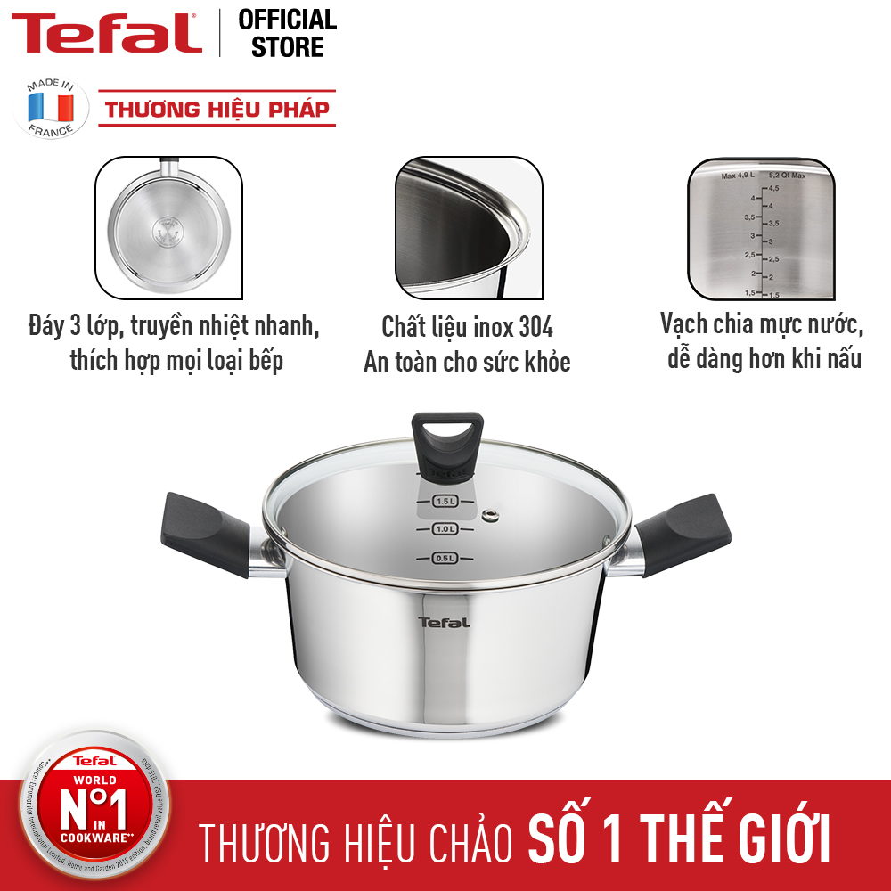 Nồi inox đáy từ Tefal Simpleo B9054695 24cm - Hàng chính hãng