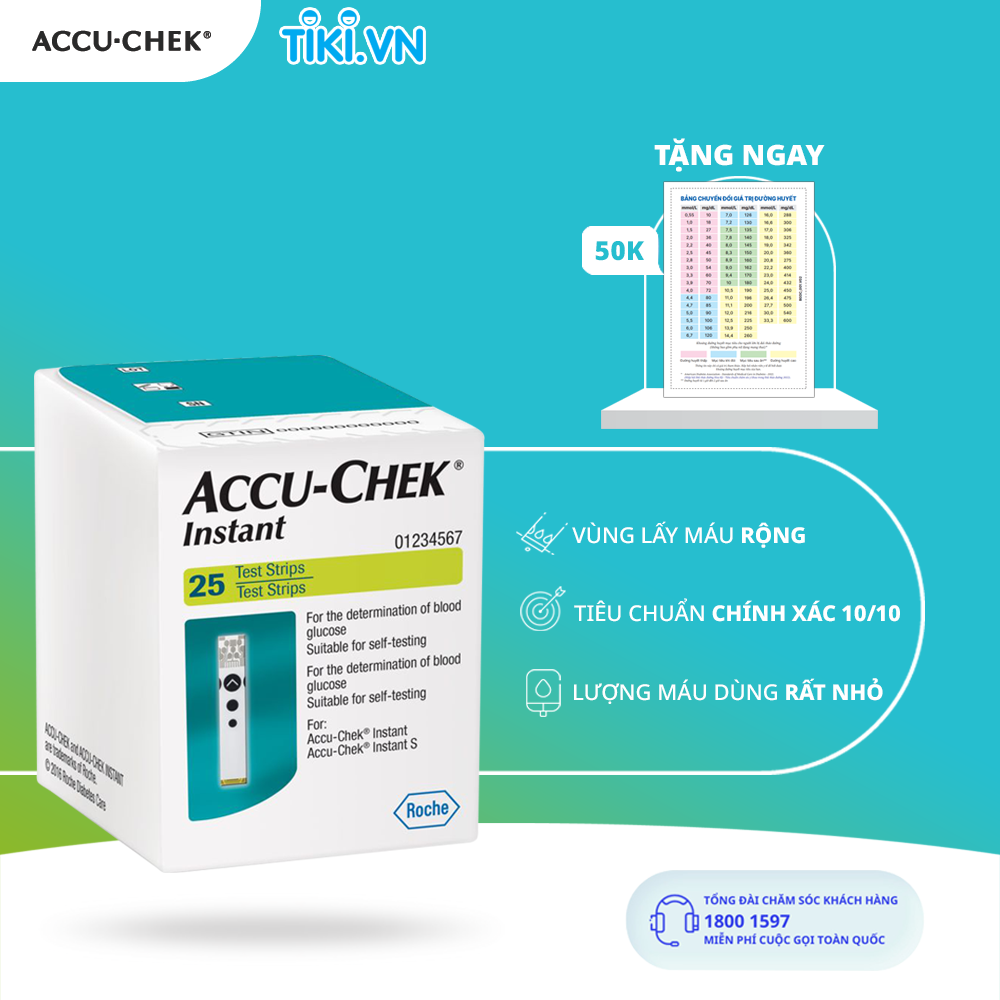 Hộp 25 Que Thử Đường Huyết ACCU-CHEK Instant