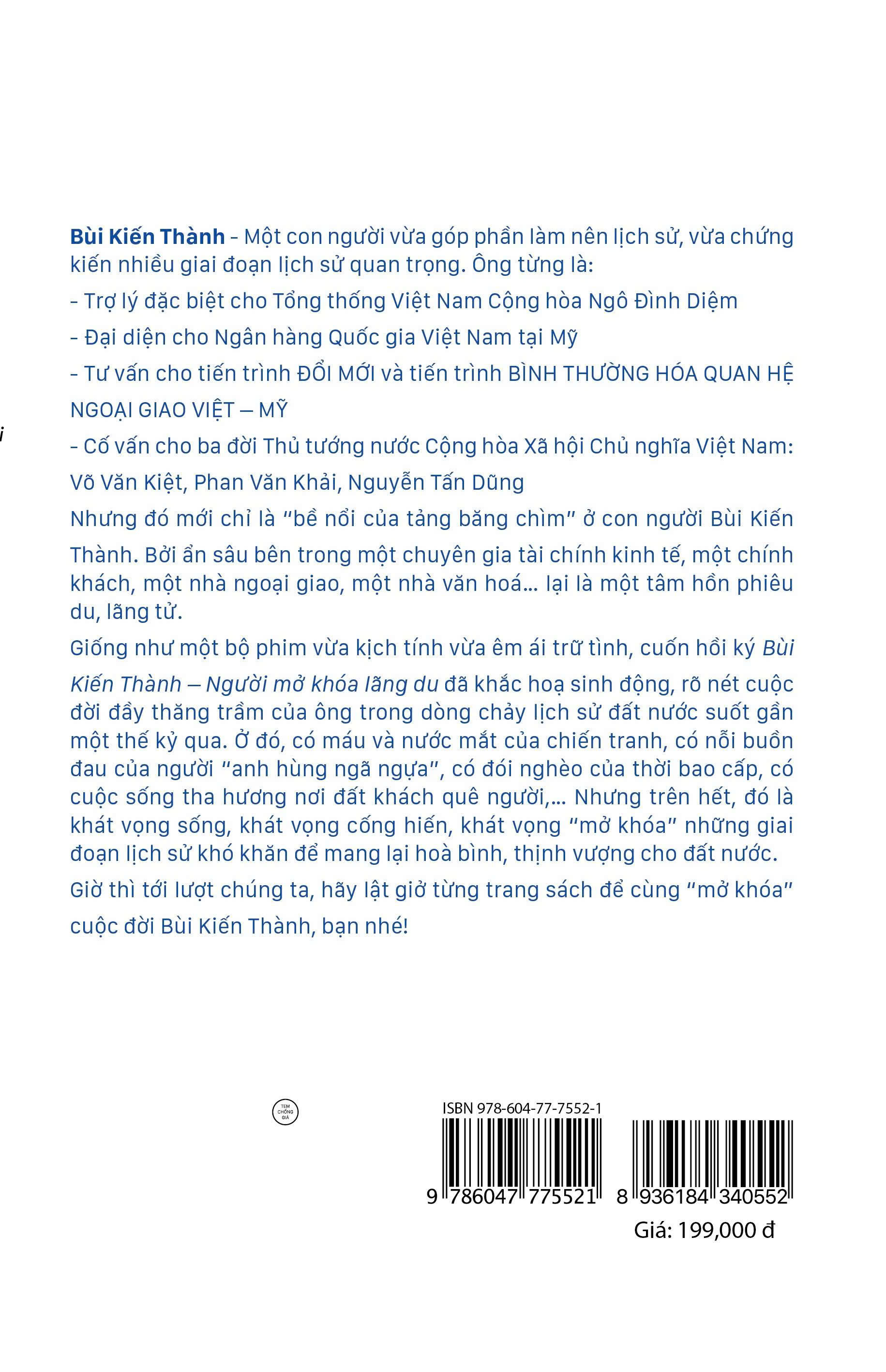 Sách Bùi Kiến Thành - Người Mở Khóa Lãng Du (Hồi Ký)