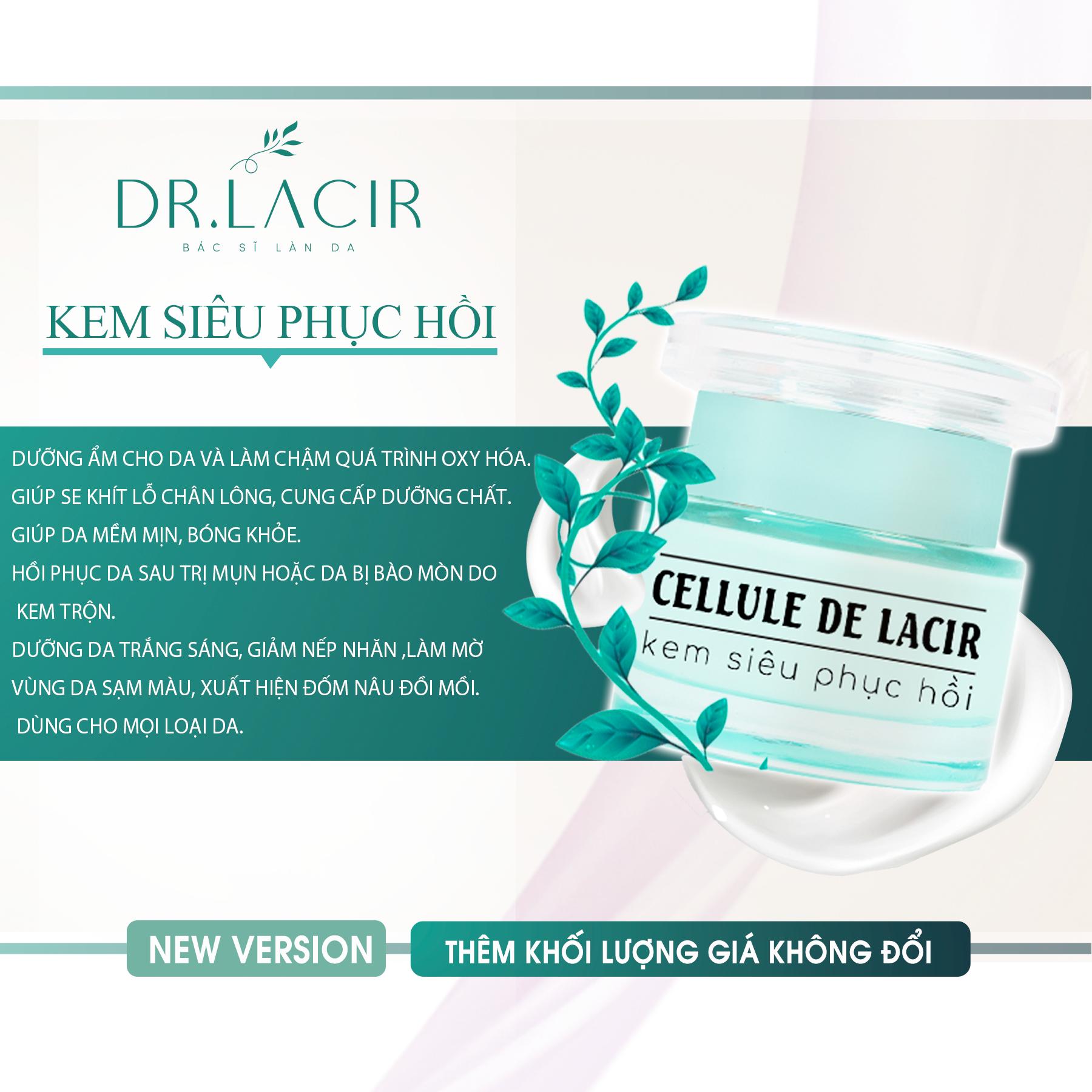 [[ Kem Siêu Phục Hồi Cellule De Lacir ]] - Da Nhiễm Corticoid, Thuỷ Ngân, Chì, Yếu - Chính Hãng Hàn Quốc Dr. Lacir