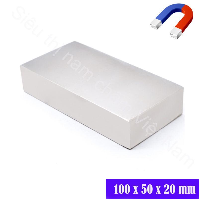 Nam châm trắng 100x50x20mm, nam châm đất hiếm siêu mạnh