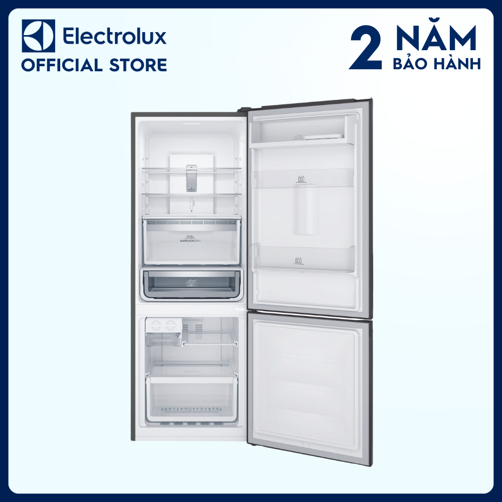 Tủ lạnh Electrolux Inverter ngăn đá dưới có ngăn đông mềm 308 lít - EBB3402K-H - Khử mùi diệt khuẩn, khay đá xoay, khay kim loại cao cấp