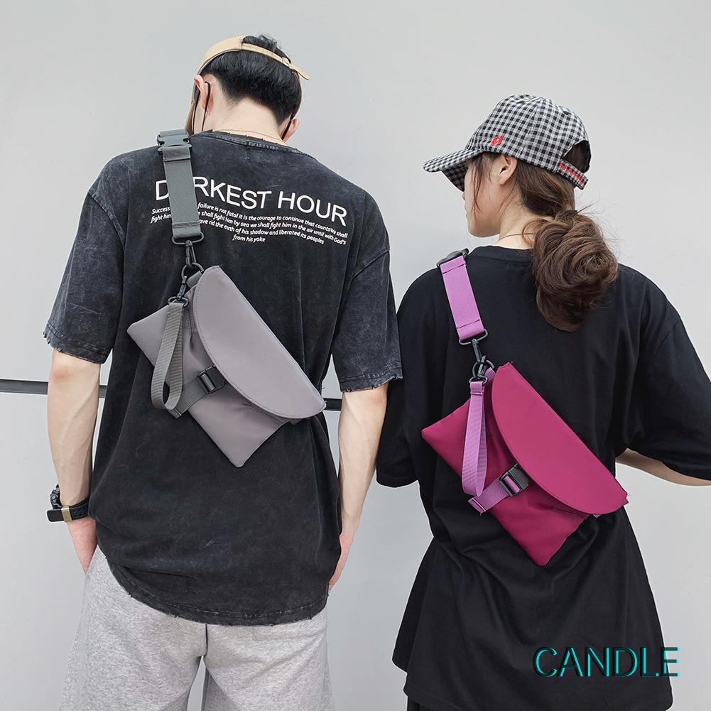 Túi Đeo Trước Ngực Chất Nylon Màu Trơn Cho Nam Và Nữ