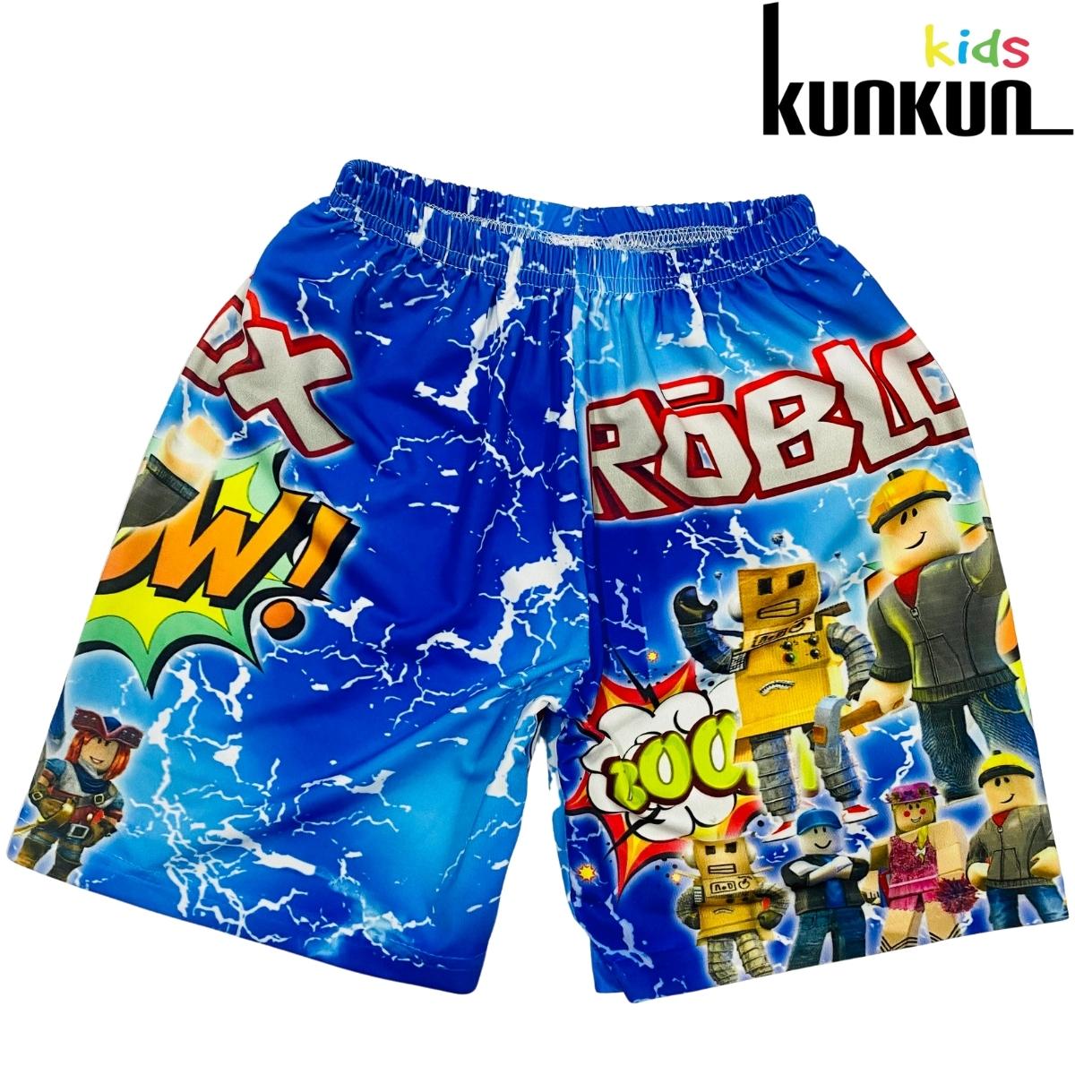 Quần áo trẻ em KUNKUN TP834 in 3d hình roblox cho bé trai size đại từ 10-60kg chất thun lạnh thoáng mát co giãn 4 chiều