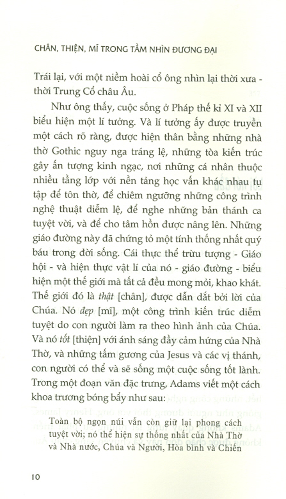 CHÂN THIỆN MỸ TRONG TẦM NHÌN ĐƯƠNG ĐẠI