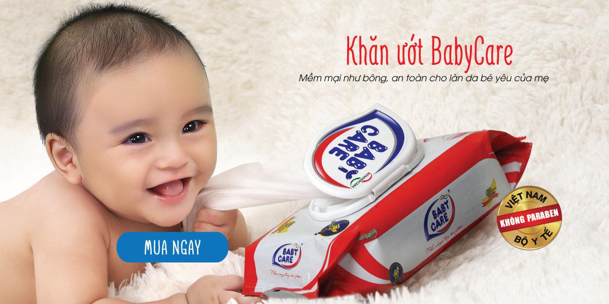 Combo 3 Gói Khăn Ướt Baby Care 80 Tờ - Hương Phấn Dịu Nhẹ, Tinh Chất Lô Hội Dưỡng Da