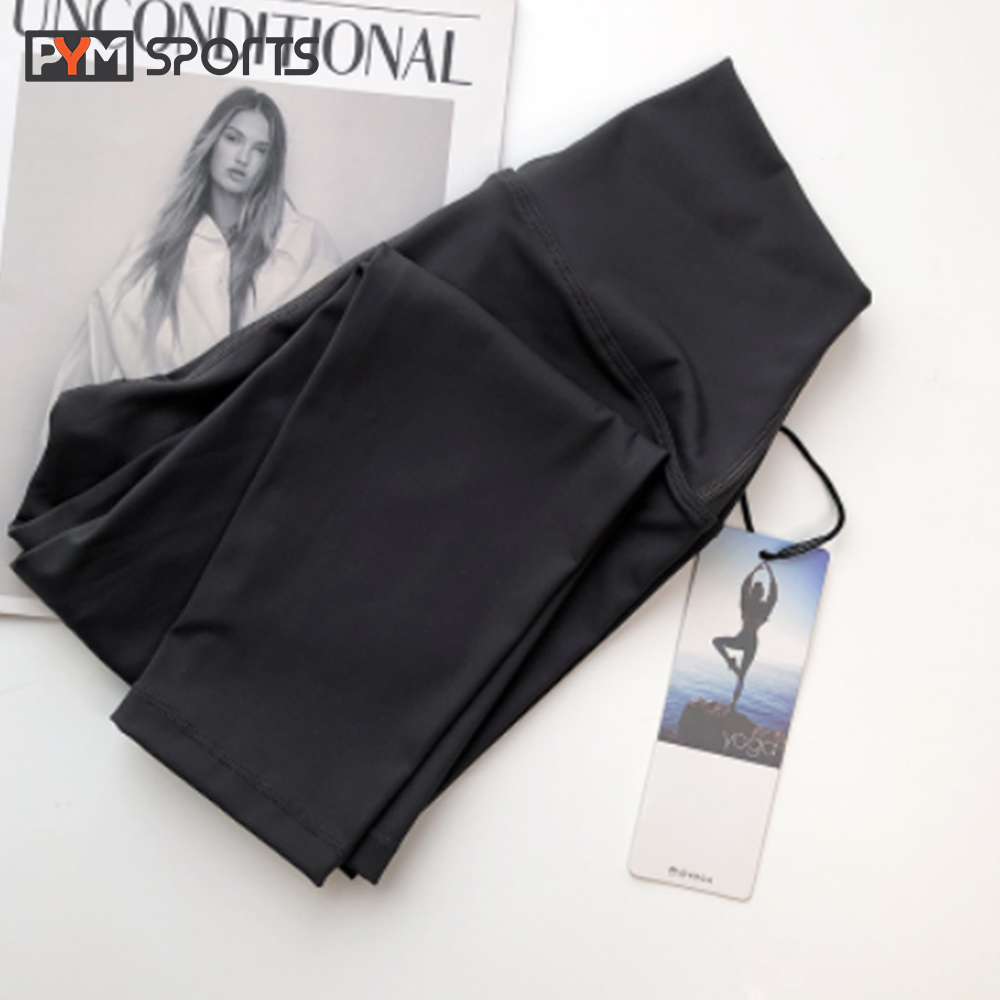 Quần legging dáng lửng trơn tập Yoga - Gym PYMSPORT - PYML045 nâng mông, lưng cạp cao
