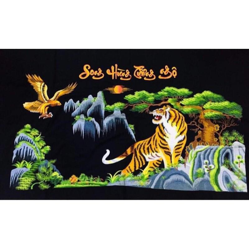 Tranh thêu truyền thống chưa khung Song Hành Tương Ngộ 120x70
