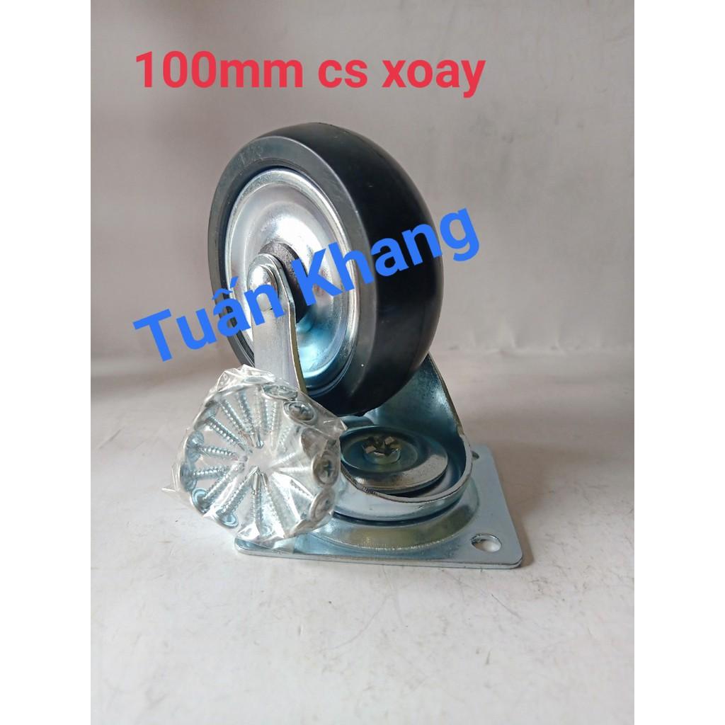 Bánh xe đen vĩnh phát phi 100mm đẩy êm