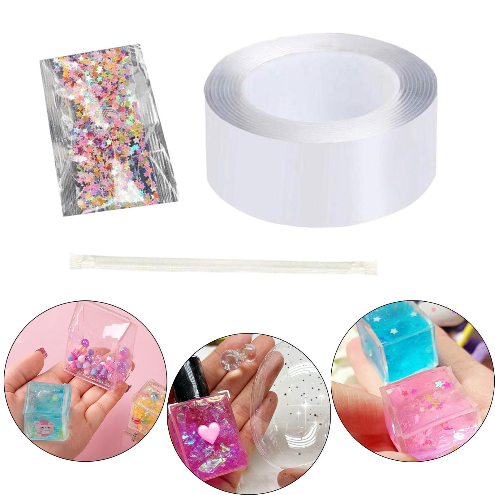 Clear Double Sided Tape Reusable for Blowing Bubble Picture Decoration
