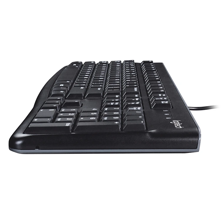 Bàn phím có dây Logitech K120 - Bền bỉ, chống tràn, có thể điều chỉnh góc độ gõ, kích thước đầy đủ có phím số - Hàng chính hãng 