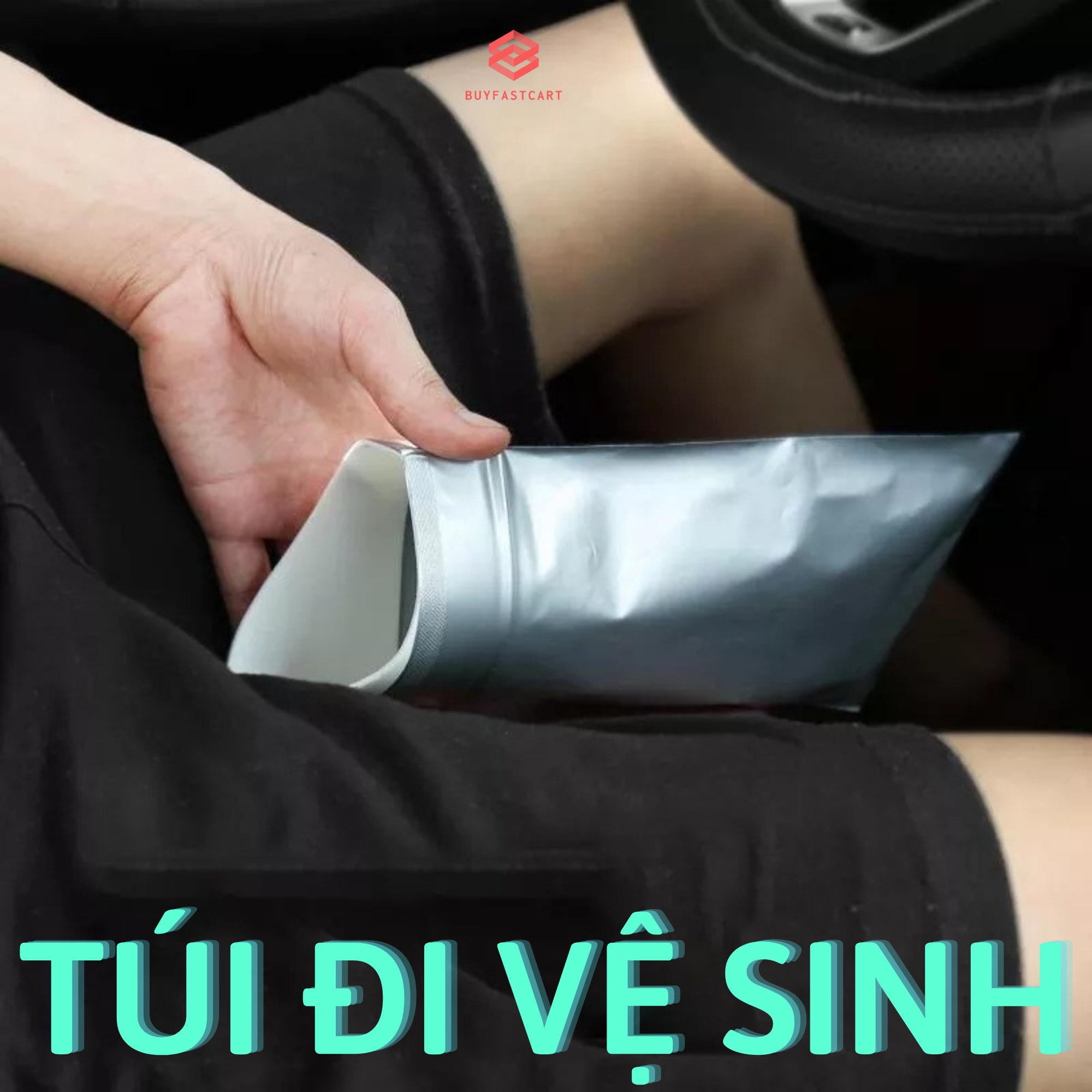 4 Túi đi vệ sinh khẩn cấp trên xe ô tô 700ml Buyfastcart T1 dành cho nam lẫn nữ tiện lợi dùng một lần (màu xám)- Hàng chính hãng