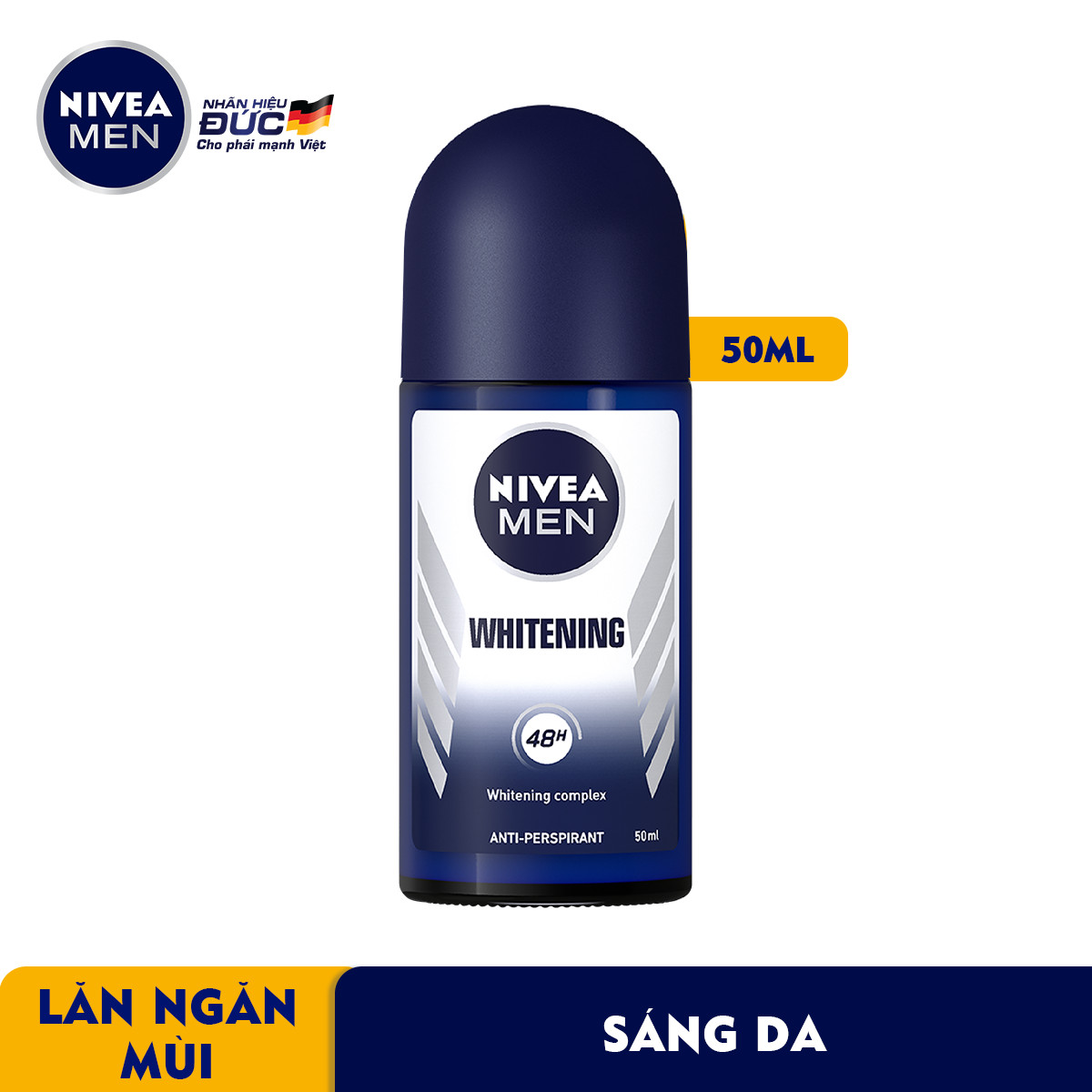 Lăn Ngăn Mùi NIVEA MEN Whitening Sáng Da (50ml) - 83748