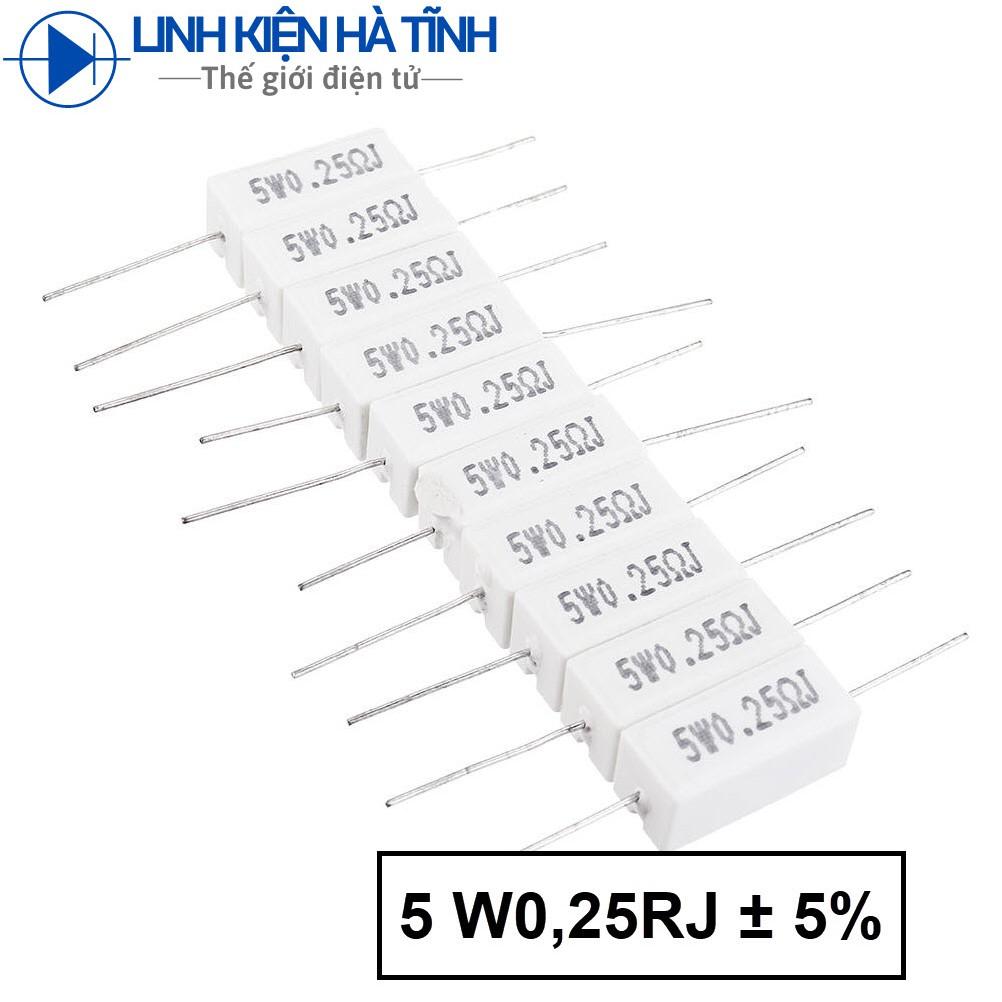 Trở sứ 5W (trở công suất) TRỞ SỨ 5W 0.47R 5W 0.25R 5W 0,47R 5W 0,25R