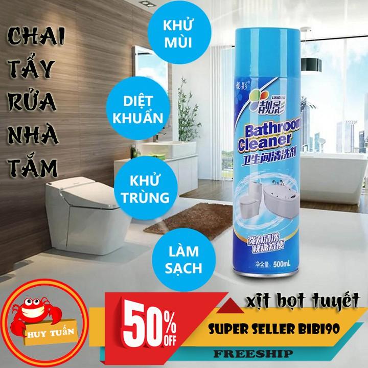 Chai xịt bọt tuyết tẩy rửa nhà tắm nhà vệ sinh Bathroom Cleaner 500ml bibi90