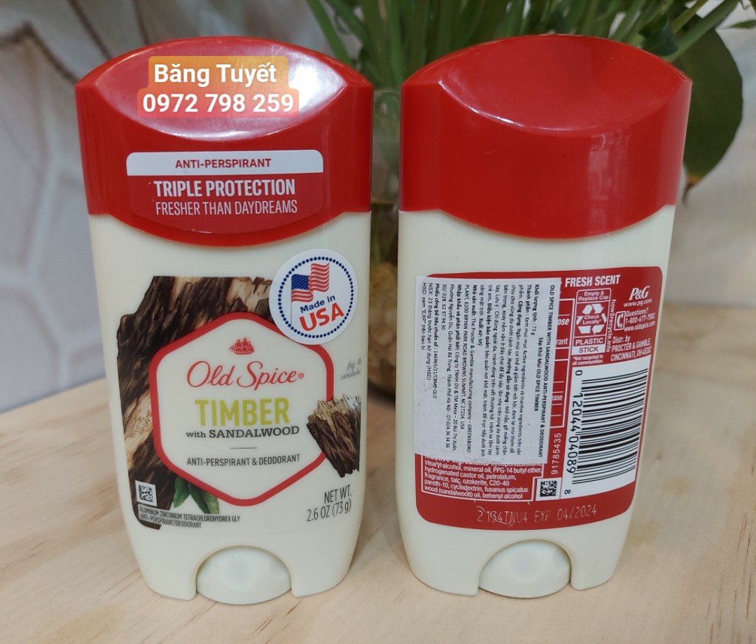 Lăn sáp khử mùi và ngăn mùi hôi Old Spice Timber Anti-Perspirant &amp; Deodorant 73g