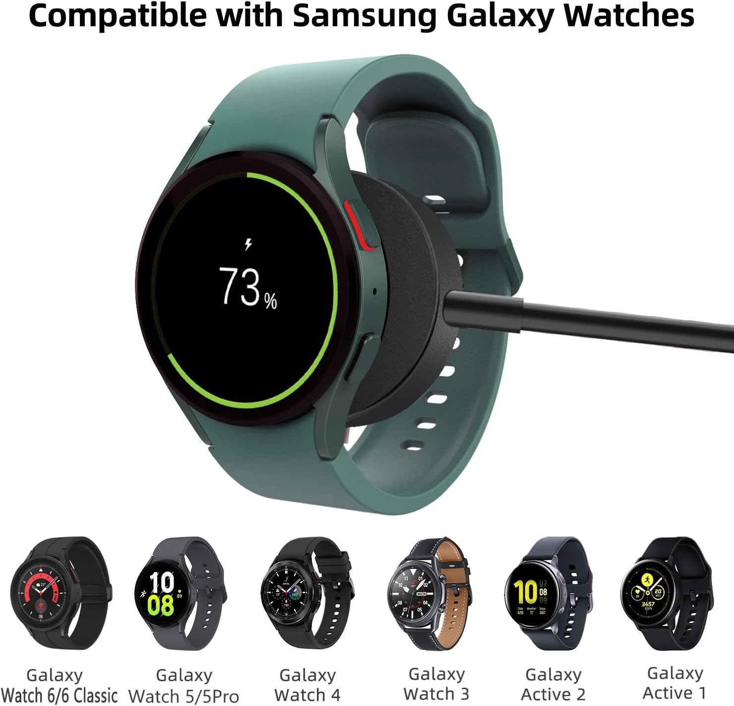 Cáp Sạc Đế Sạc Kim Loại cho Samsung Galaxy Watch 5/5Pro/6/6Classic/7 &amp; Galaxy Watch Ultra Cổng USB Type C - Hàng Chính Hãng