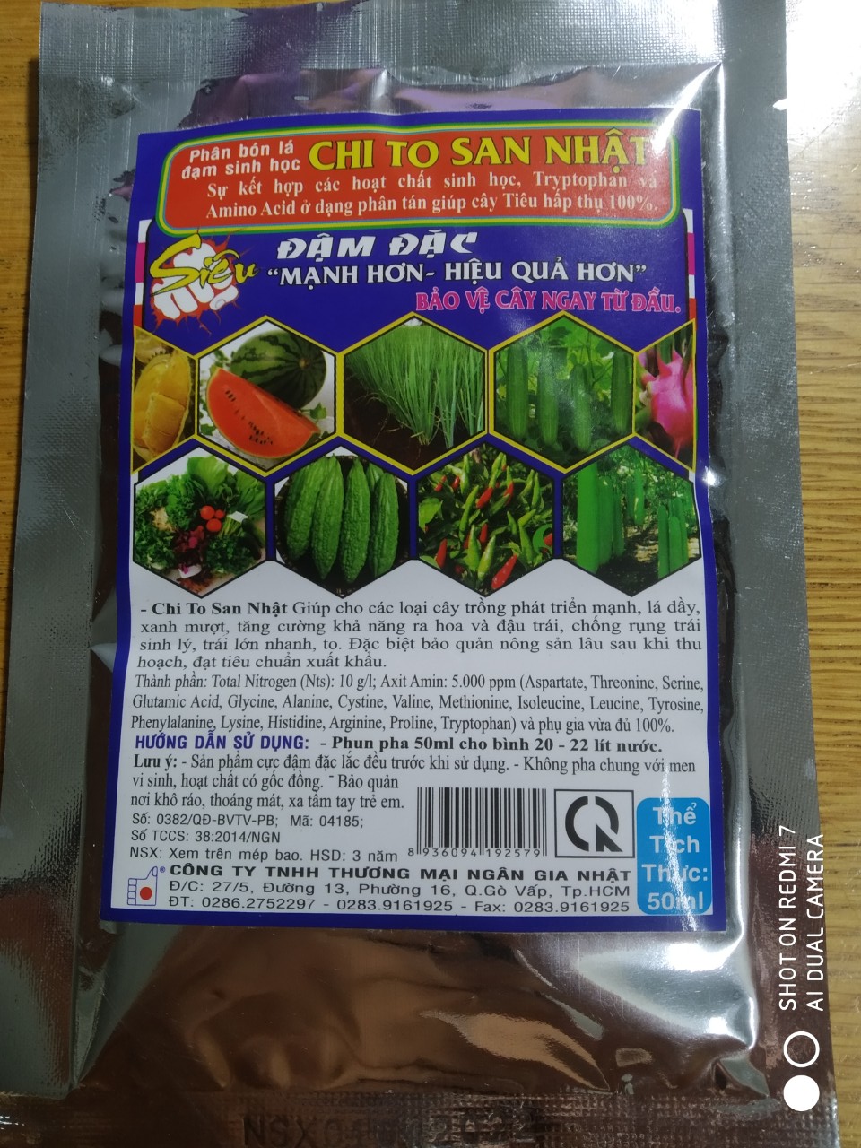 Phân bón lá đạm sinh học CHI TO SAN Nhật - bảo vệ cây ngay từ đầu - gói 50 ml