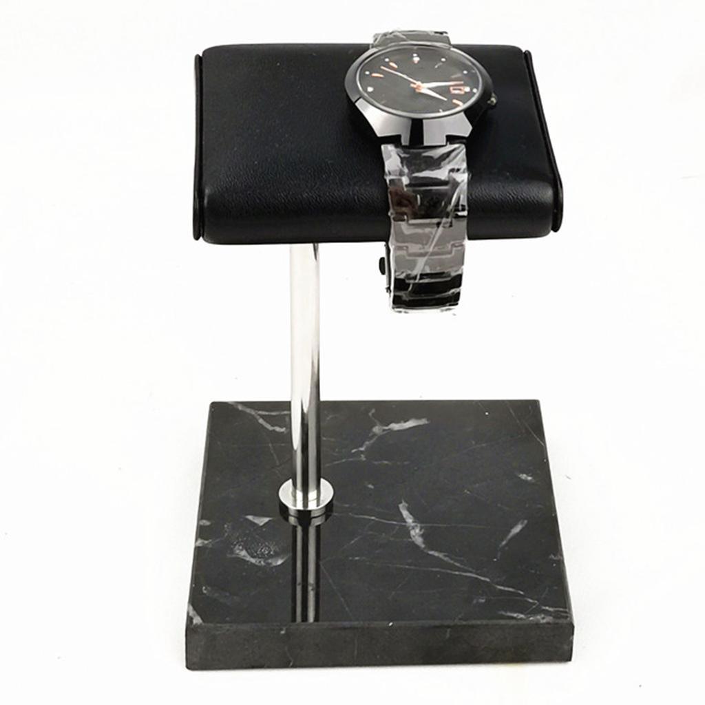 Black And White Marble And PU Watch Stand For Display