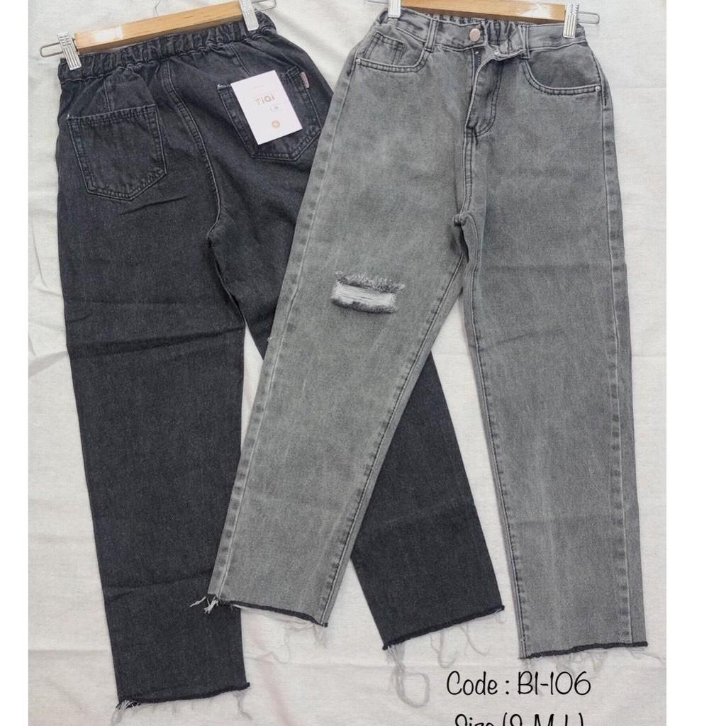 Quần jean nữ baggy King168, quần nữ co dãn nhẹ mẫu THU52
