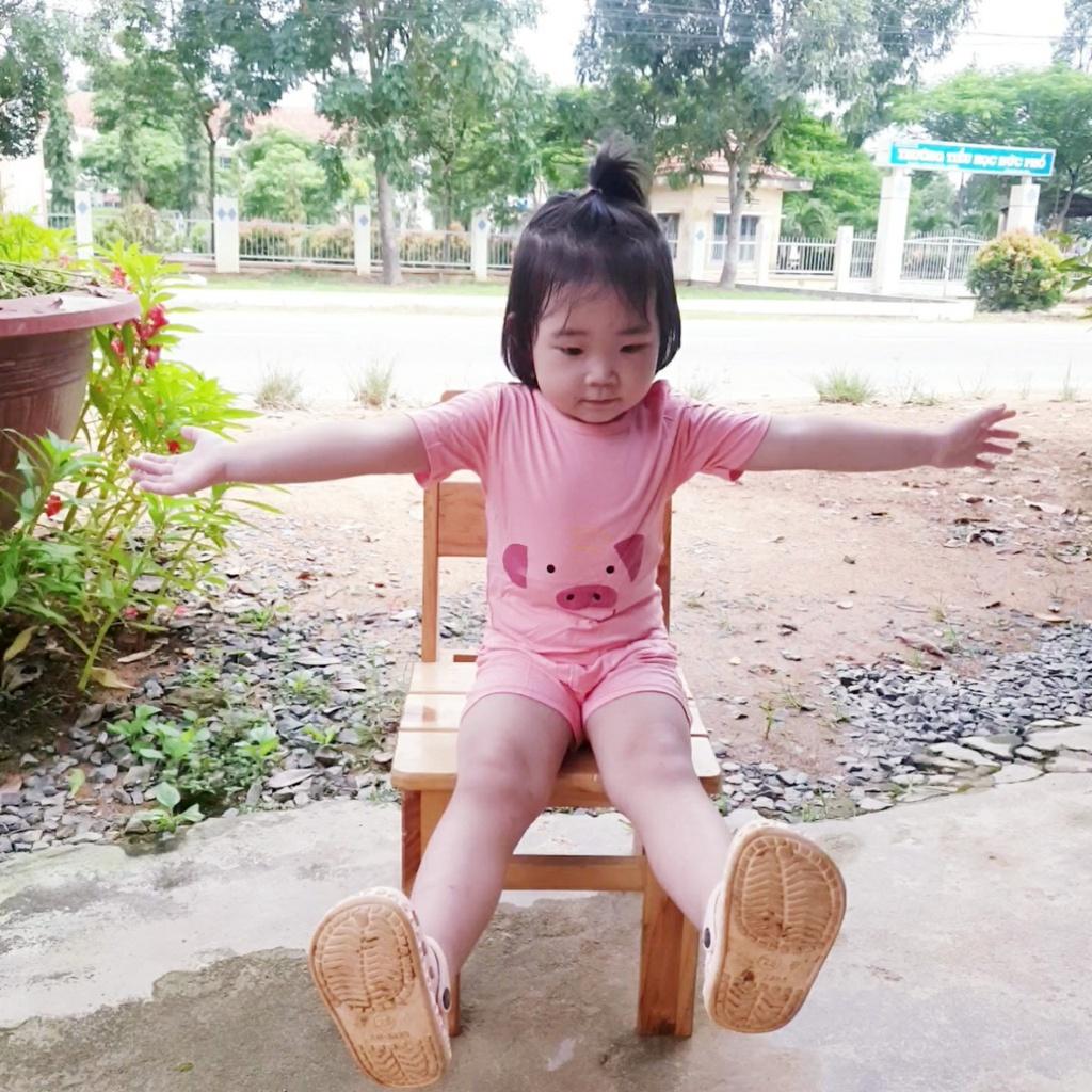 Đồ Bộ Heo Hồng Cho Bé Vải Thun Lạnh
