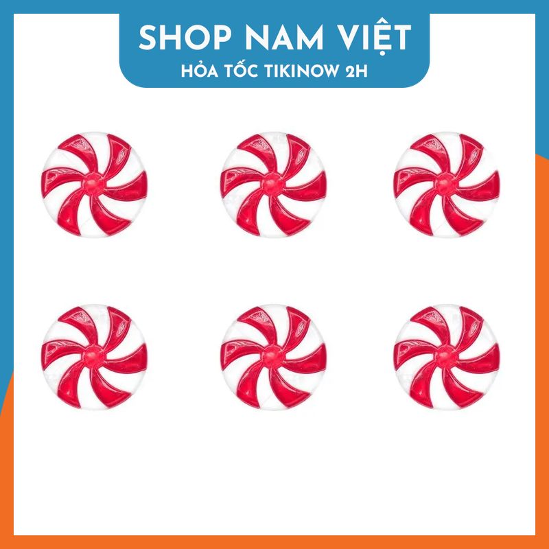 Set 6 Viên Kẹo Xoắn Ốc Bằng Nhựa Trang Trí Cây Thông Giáng Sinh