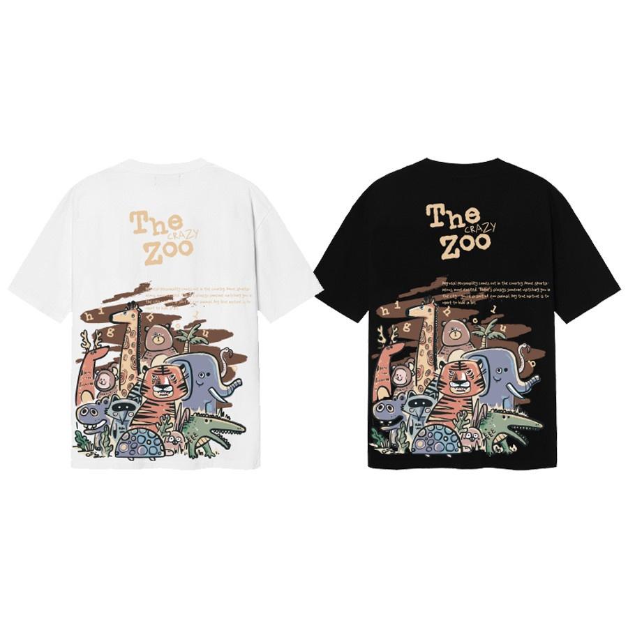 Áo Thun THE ZOO Tay Lỡ Unisex Nam/Nữ Đen/Trắng Cổ Tròn - HIGHCLUB