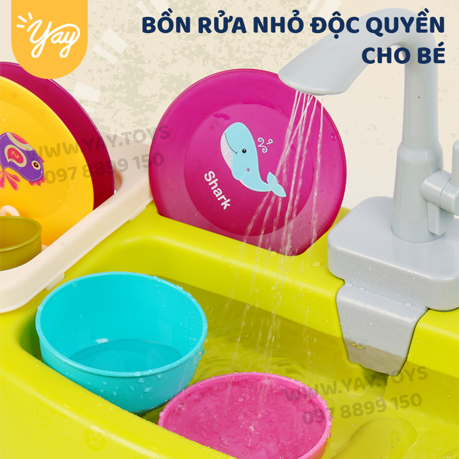 Bộ Đồ Chơi Bồn Rửa Chén Vui Nhộn Phun Nước Tự Động Cho Bé 3+ - Nocky