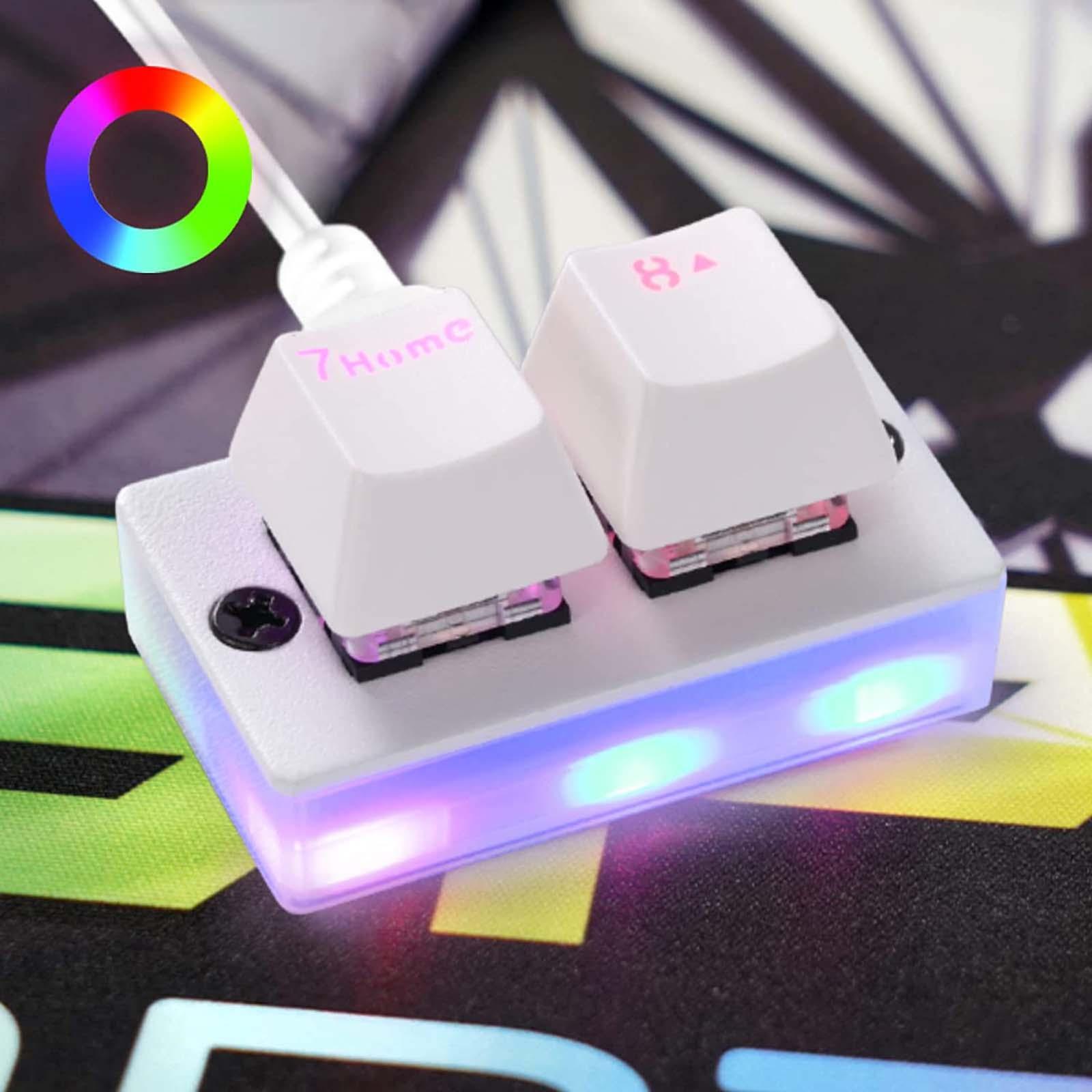 USB C Wired Mini 2 Key Keypad RGB LED Backlit Mechanical Gaming Keyboard for Laptop PC