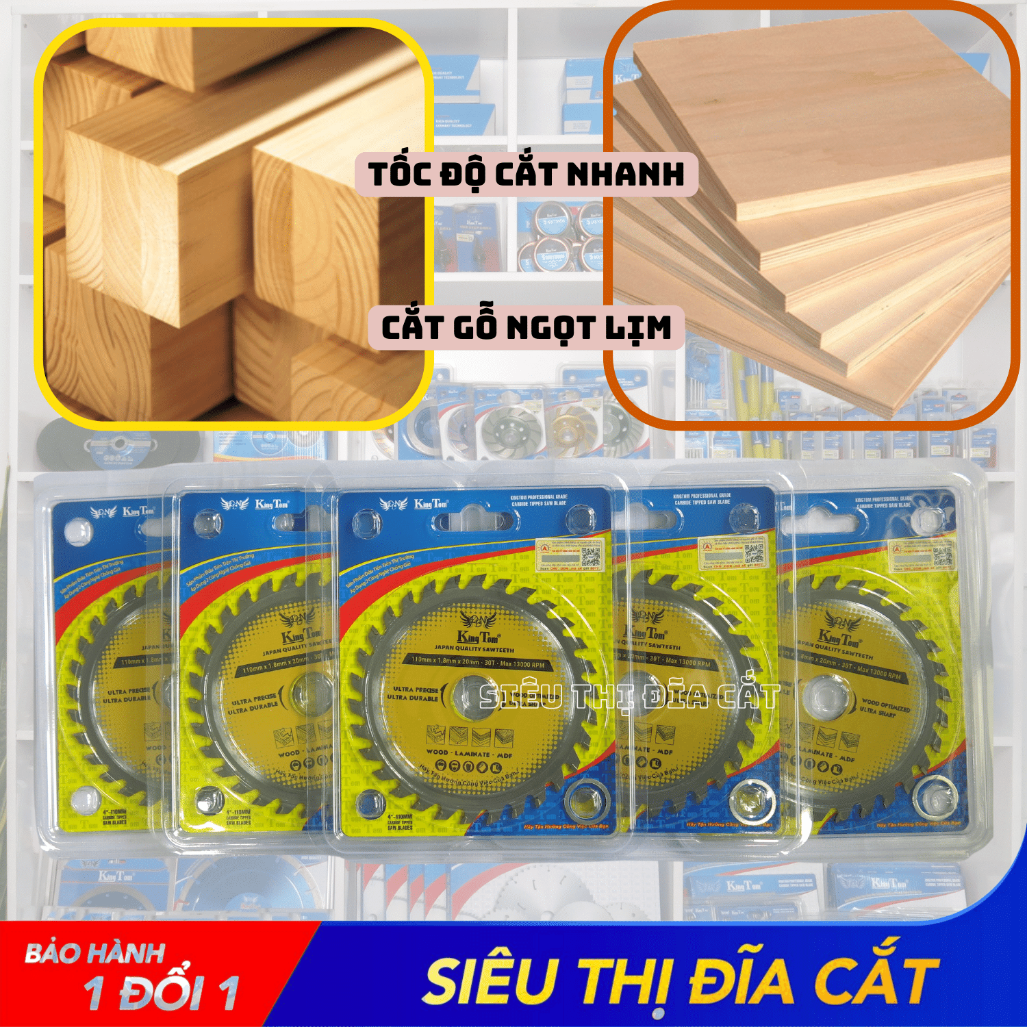 LƯỠI CƯA - LƯỠI CẮT GỖ 110-30 RĂNG KINGTOM VÀNG – CHẤT LƯỢNG VÔ ĐỊCH PHÂN KHÚC GIÁ RẺ!