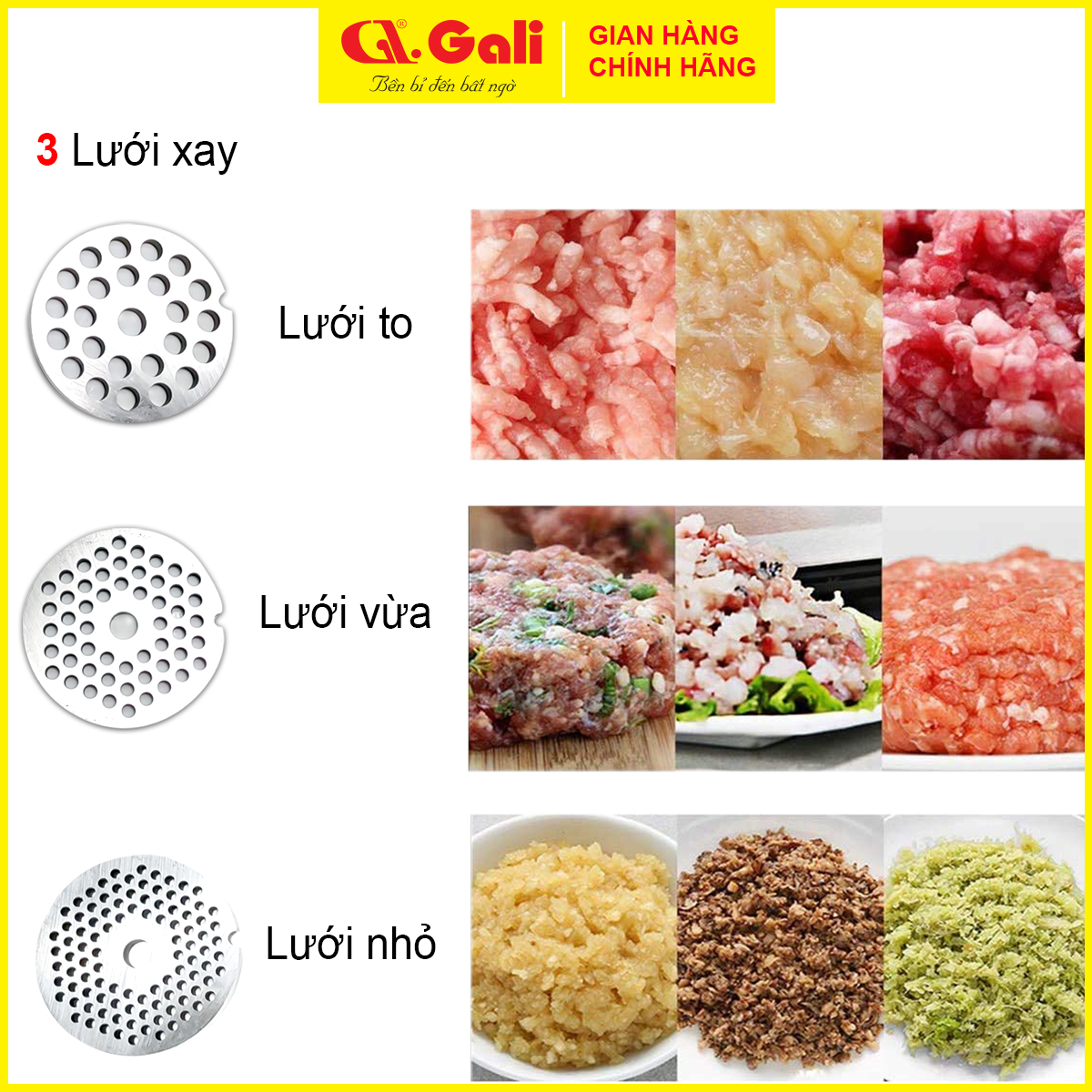 Máy xay thịt công nghiệp chuyên dùng cho nhà hàng, điểm kinh doanh, xay thực phẩm, hàng chính hãng 100%, bảo hành 12 tháng chính hãng Gali