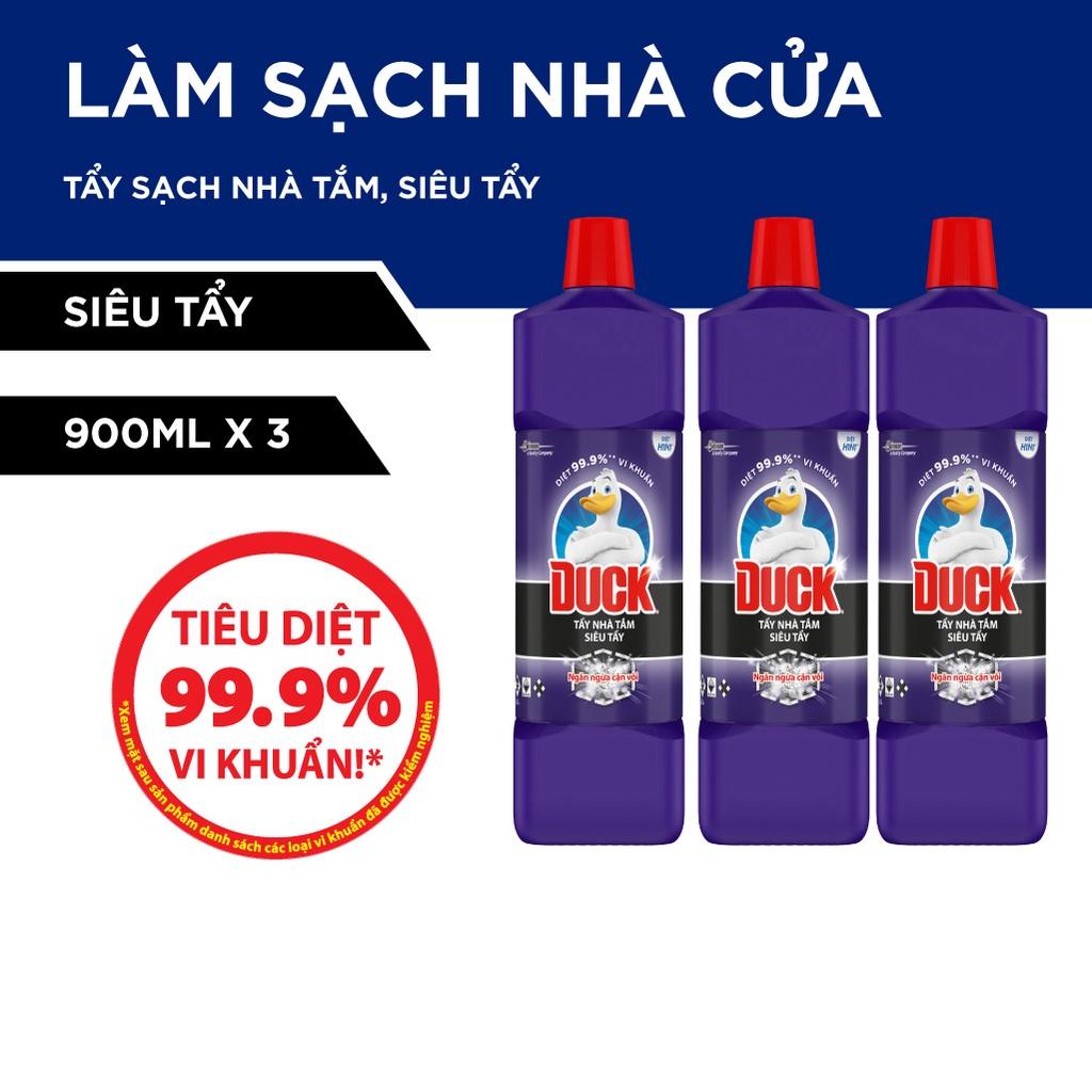 Combo 3 DUCK Tẩy Rửa Nhà Tắm Siêu Tẩy Pro 900ml/chai