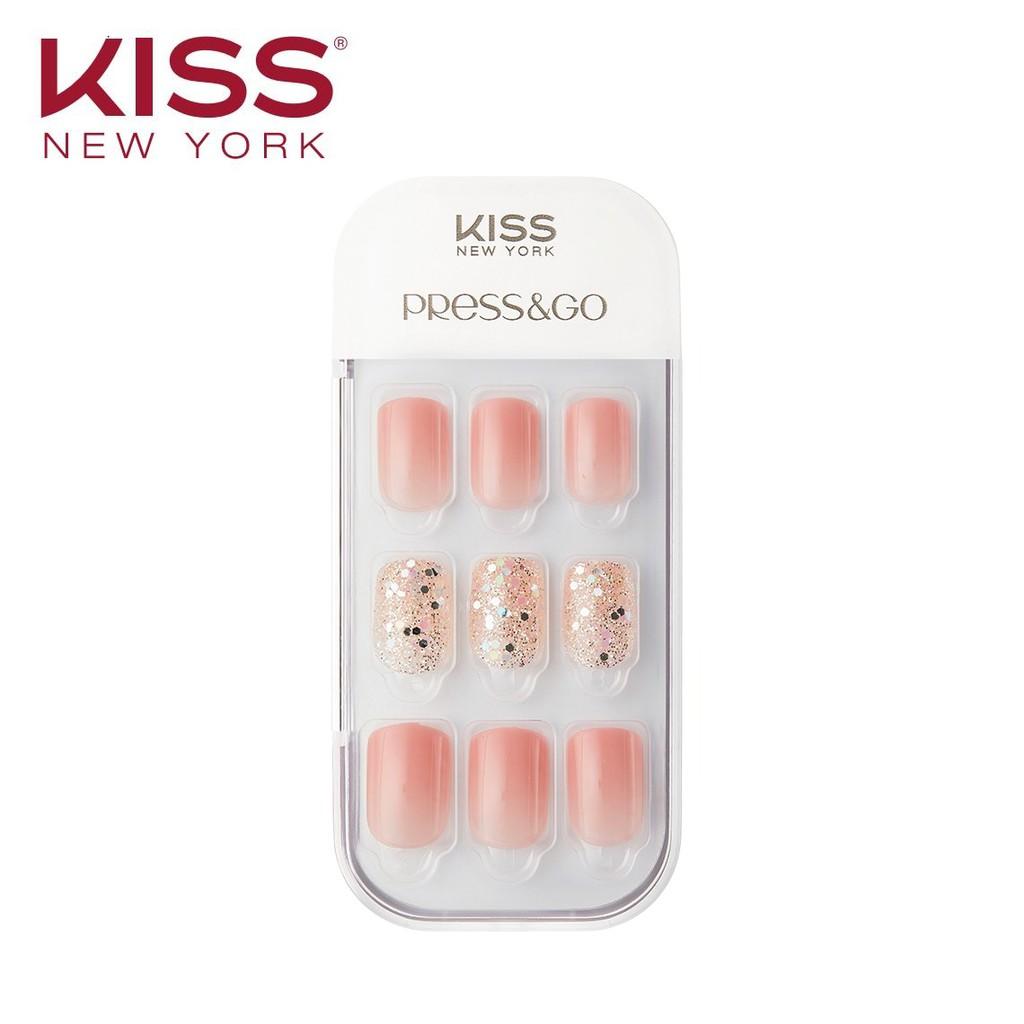 Bộ 30 Móng Tay Gel Tự Dán Press &amp; Go Kiss New York Nail Box - Warm Pink (KPNA01K)