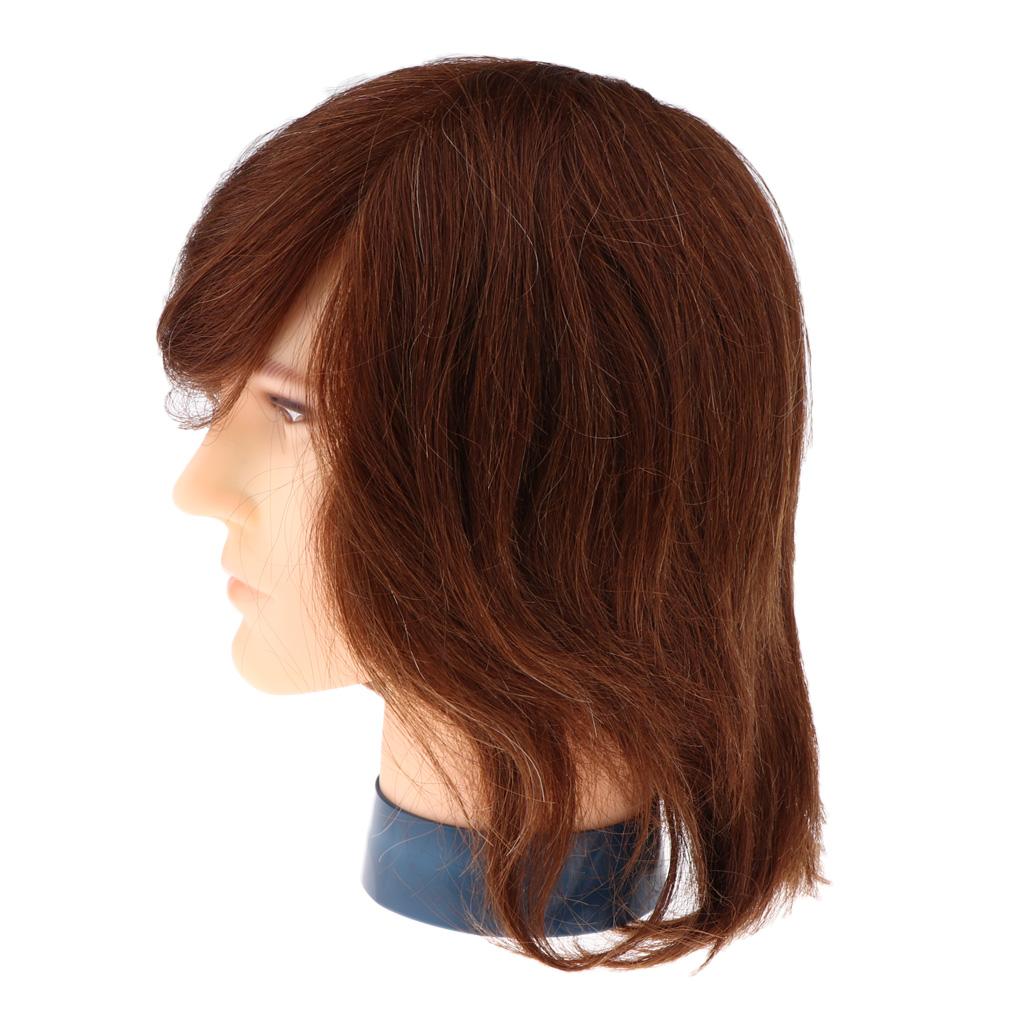 Brown   Male Mannequin Head Styling Weaving Training Manikin Head