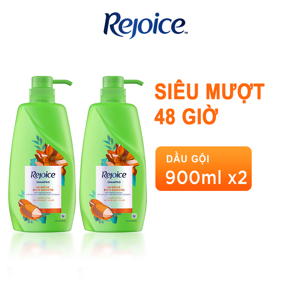 Combo 2 Dầu Gội REJOICE Siêu Mượt 900g/900ml