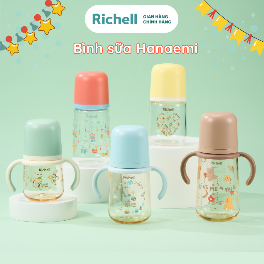 Bình sữa RICHELL Hanaemi Nhật Bản PPSU và Thủy tinh | Baby