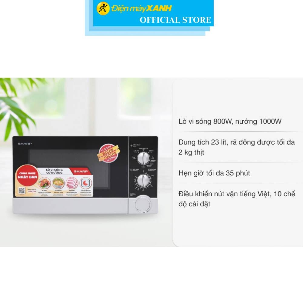 Lò vi sóng có nướng Sharp R-G302VN-S 23 lít 800 W - Hàng Chính Hãng