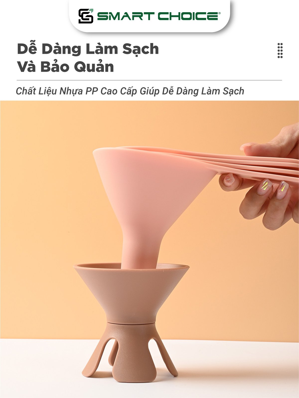 Phễu Đa Năng 6 In 1 SMARTCHOICE 3 Màu Cao Cấp- Chịu Nhiệt Tốt Tiện Dụng Cho Nhà Bếp SCG-PK092